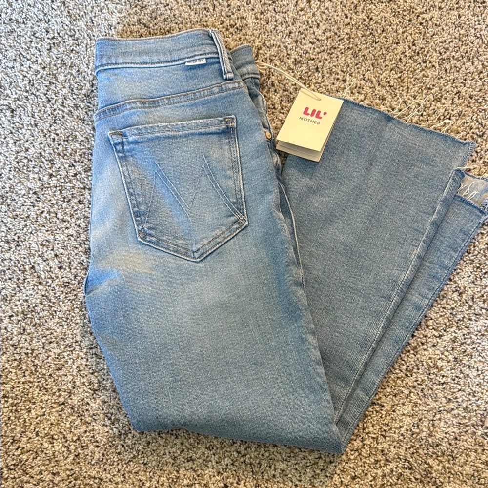 MOTHER Lil' Straight Leg Jeans in Light Blue